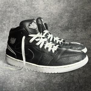 Air Jordan 1 Retro 86 Men’s 12 Black White Safari High Top Sneakers Lace Up